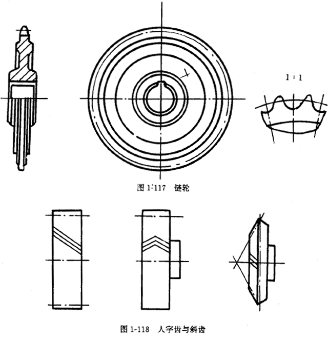 鏈輪的畫法、齒輪