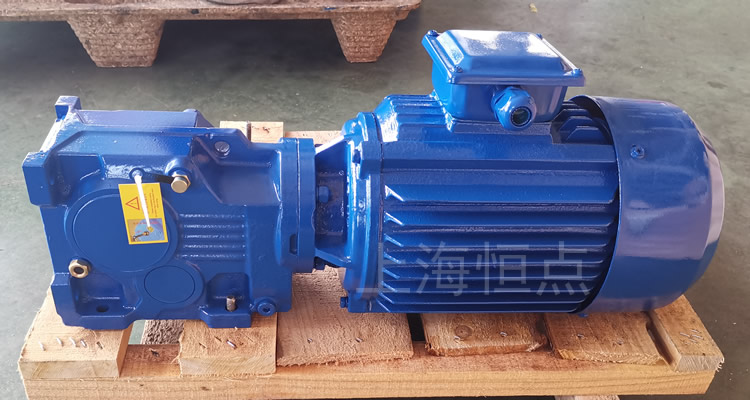 K37系列減速機，單軸輸出，配普通圓殼藍色電機