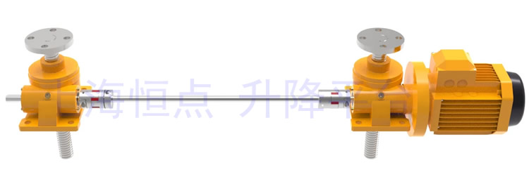 SWL系列直線型升降平台，電機直聯側放實物圖