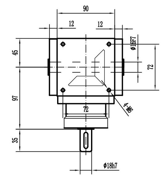 HDA09系列換向器：HDA09-2：1-E外形安裝尺寸圖3